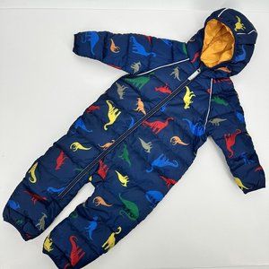 Hanna Andersson Down Insulated Dinosaur Full Zip Snowsuit Size 80 18-24m